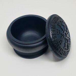 THE VAULT ✦ Vegvisir Norse Compass Box ✦ Black Resin 9 Realms Asgard Casket